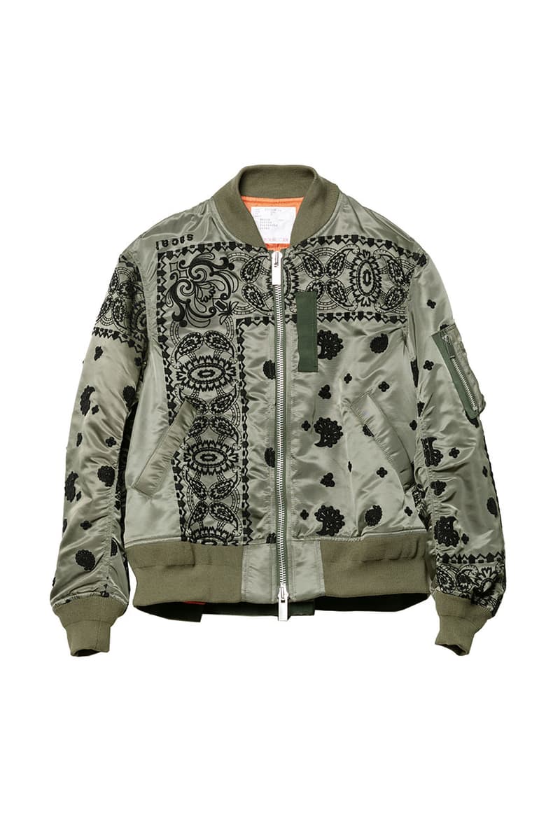 サカイ ジェム ドーバー 銀座 DOVER STREET MARKET GINZA DSM 限定展開の sacai gem からペイズリー柄を刺繍で施したMA-1が発売