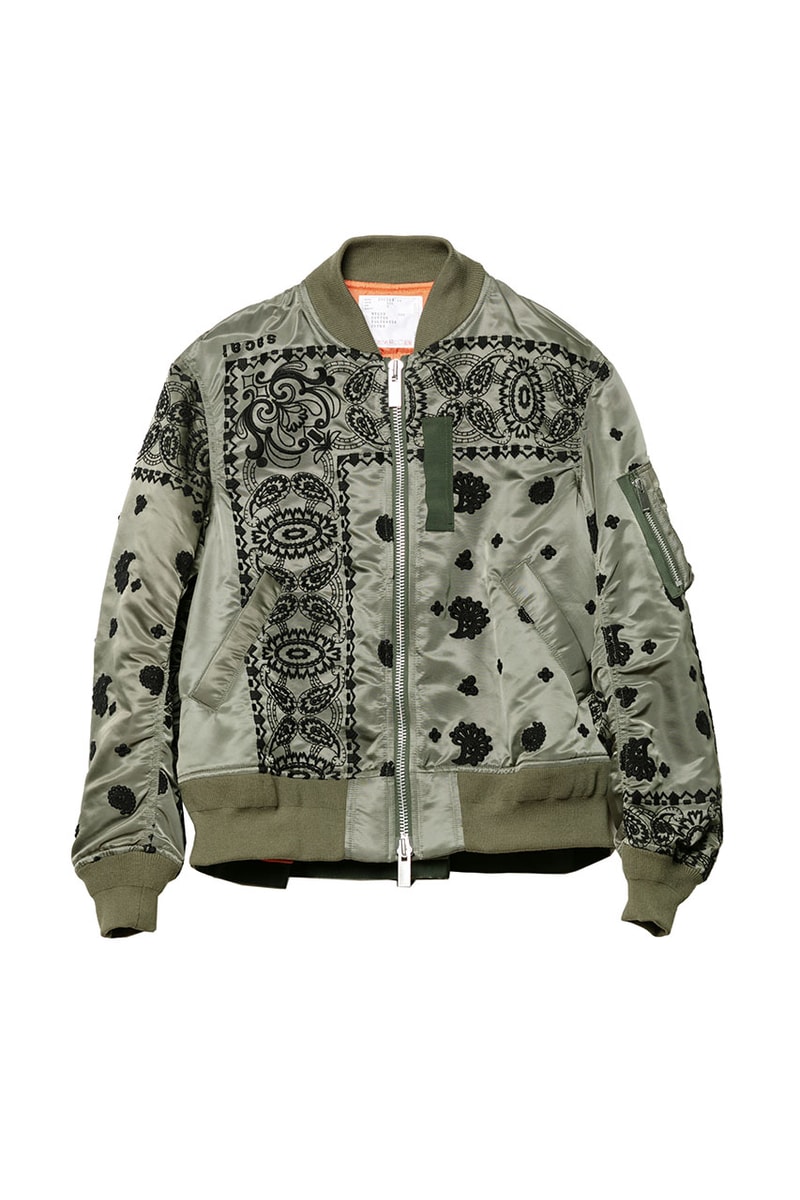 サカイ ジェム ドーバー 銀座 DOVER STREET MARKET GINZA DSM 限定展開の sacai gem からペイズリー柄を刺繍で施したMA-1が発売