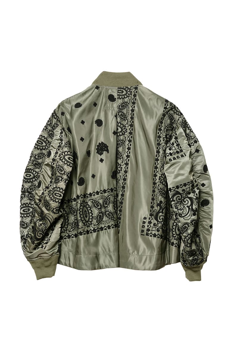 サカイ ジェム ドーバー 銀座 DOVER STREET MARKET GINZA DSM 限定展開の sacai gem からペイズリー柄を刺繍で施したMA-1が発売