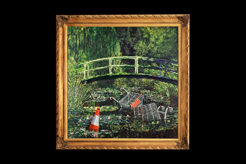 バンクシーがモネの“睡蓮”に着想し描いた“Show Me the Monet”がオークションに出品
