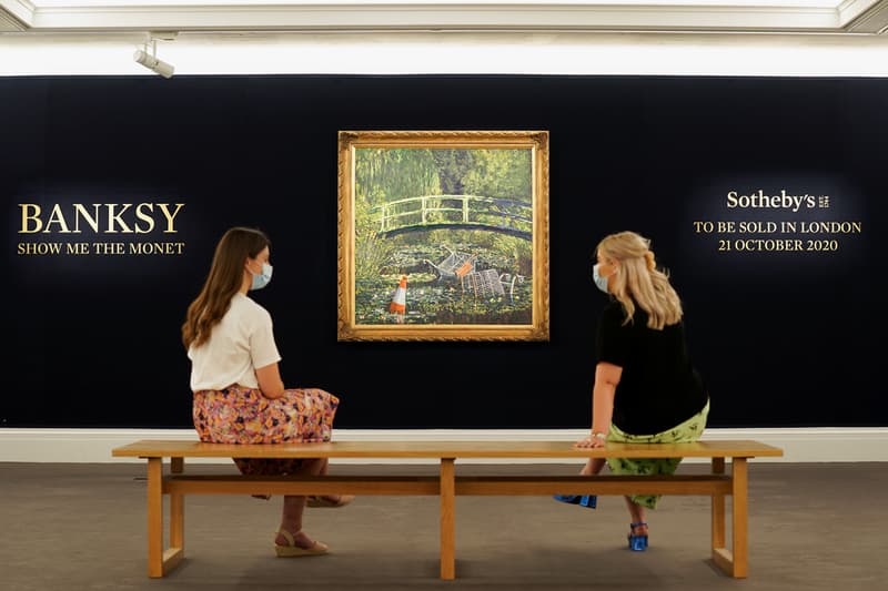 バンクシーがモネの“睡蓮”に着想し描いた“Show Me the Monet”がオークションに出品