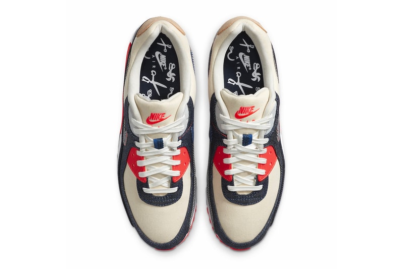 デンハム x ナイキからデニム素材を用いたエアマックス95が登場 Denham Nike Air Max 95 Air Max 90 DD9519-001 CU1646-400 Release footwear sneakers denim kicks shoes 