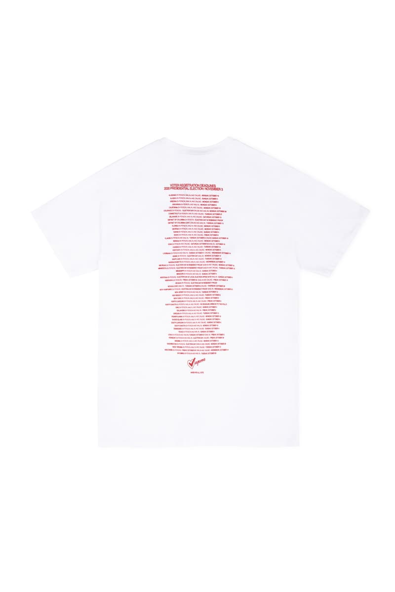 DOVER STREET MARKET が選挙投票の参加を促すべくSTÜSSY や Off-White™️ など25組を招聘したコレクションを発表 Dover Street Market x When We All Vote WWAV Capsule Collection USA NY LA Los Angeles New York Michelle Obama Alastair McKimm Alex Israel Ari Marcopoulos Bravado Beastie Boys Guns N’ Roses Selena Gomez Cactus Plant Flea Market Cam Hicks Dan Colen – Sky High Farm Denim Tears Exchange Program Goodfight Honey Dijon Hood By Air Ignored Prayers Infinite Archives artwork by Adeshola Makinde IRAK Marc Jacobs Maroon World Matt McCormick Midland Agency Off - White Sci - Fi Fantasy Stüssy Vaquera