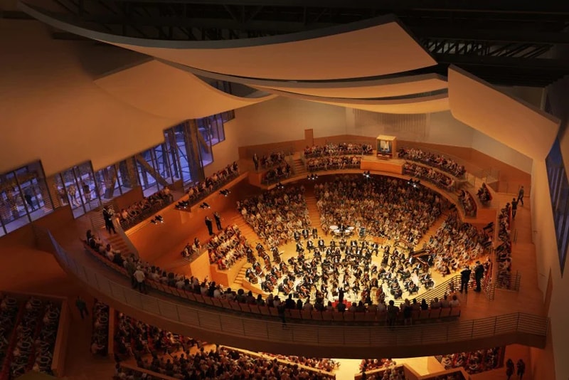巨匠 フランク・ゲーリーが巨大なコンサートホール2棟のコンセプトデザインを公開 frank gehry performance venues downtown los angeles architecture design