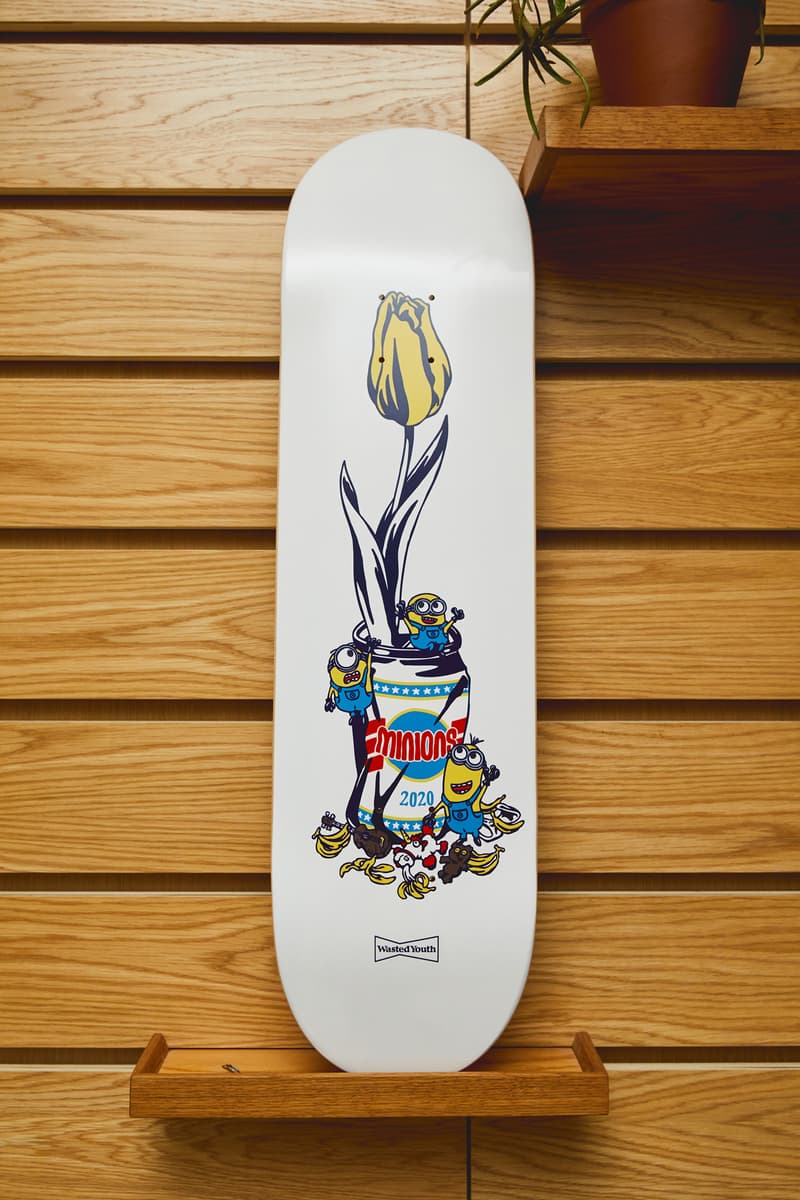 ヴェルディ x『ミニオンズ』のコラボコレクションが登場 Closer look Verdy Minions Collection Hoodies T-Shrits Stickers Pins Bandanas Vick Minion Despicable Me playful design graphics flower vase