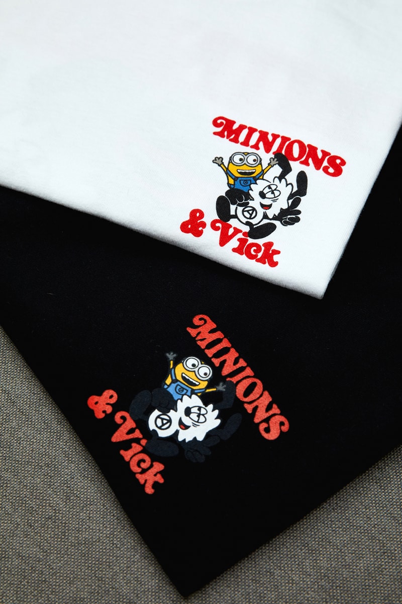 ヴェルディ x『ミニオンズ』のコラボコレクションが登場 Closer look Verdy Minions Collection Hoodies T-Shrits Stickers Pins Bandanas Vick Minion Despicable Me playful design graphics flower vase