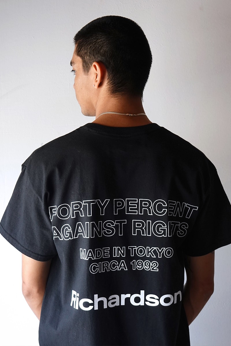 リチャードソン  FPAR Richardson x Forty Percent Against Rights® のコラボTシャツが発売 フォーティーパーセント アゲインスト ライツ