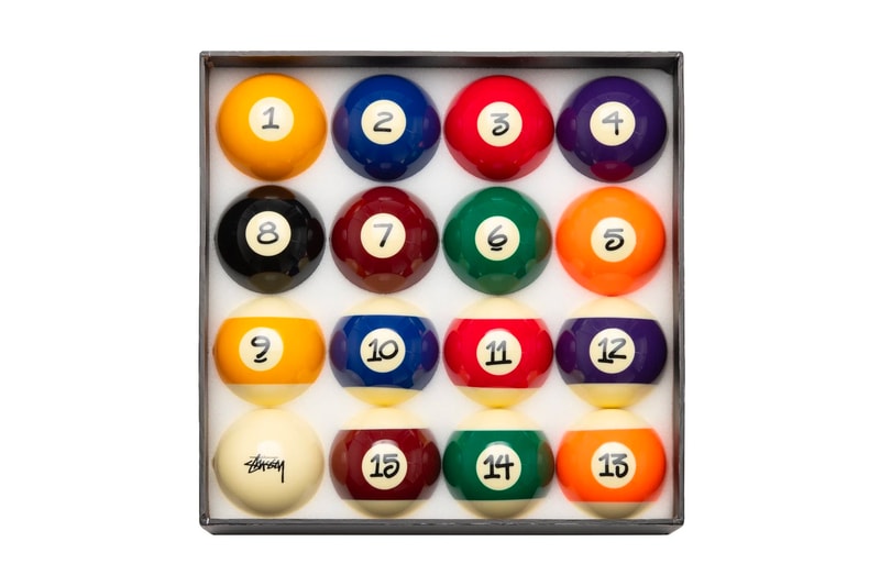 ステューシーがショーンフォントでナンバリングされたビリヤードのボールセットをリリース Stüssy's Billiard Ball Set Celebrates Its Signature Handstyle Font
