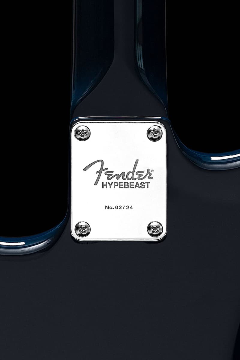 ハイプビースト x フェンダーのコラボギターが登場 The Hypebeast x Fender Stratocaster navy maple hard shell case made in Japan 24 limited edition collaboration release info hbx