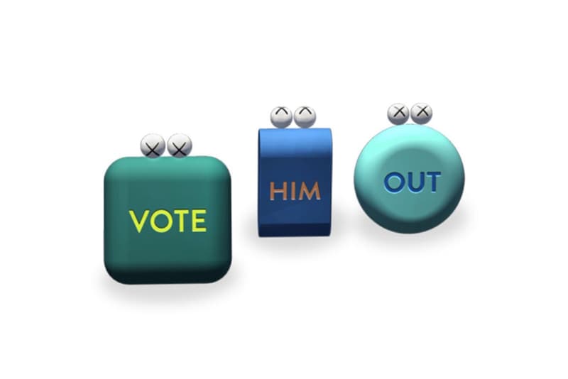 KAWS がバイデン前副大統領への投票を促すべく ARアート “VOTE HIM OUT” を制作 kaws vote him out acute art app augemented reality artwork