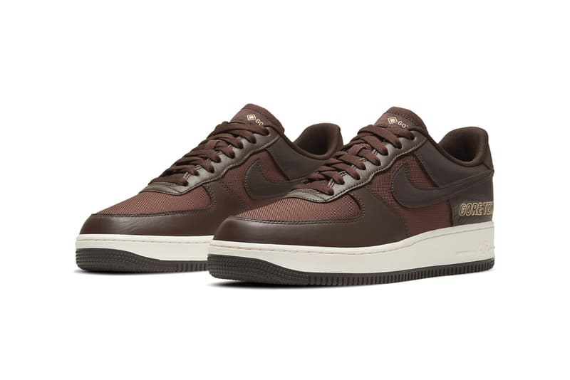 ゴアテックスを使ったナイキエアフォース1 GORE-TEX® 使用の Nike Air Force 1 にさらなる新色が追加 nike sportswear air force 1 low gore tex baroque brown sail seal medium olive deepest green CT2858 200 201 official release date info photos price store list buying guide
