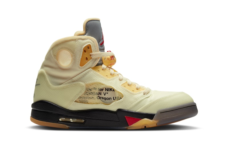 オフホワイトxエアジョーダン5“セイル”のオフィシャルイメージが公開 Off-White™ x Air Jordan 5 "Sail" Official Images
