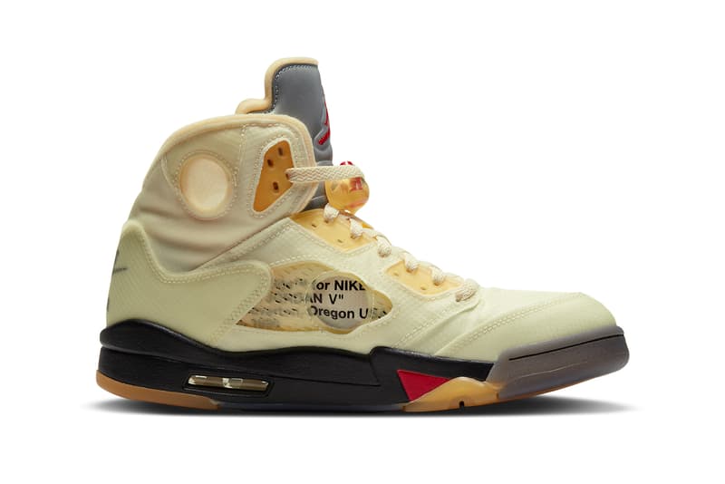 オフホワイトxエアジョーダン5“セイル”のオフィシャルイメージが公開 Off-White™ x Air Jordan 5 "Sail" Official Images