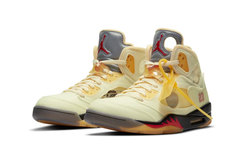 オフホワイトxエアジョーダン5“セイル”のオフィシャルイメージが公開 Off-White™ x Air Jordan 5 "Sail" Official Images