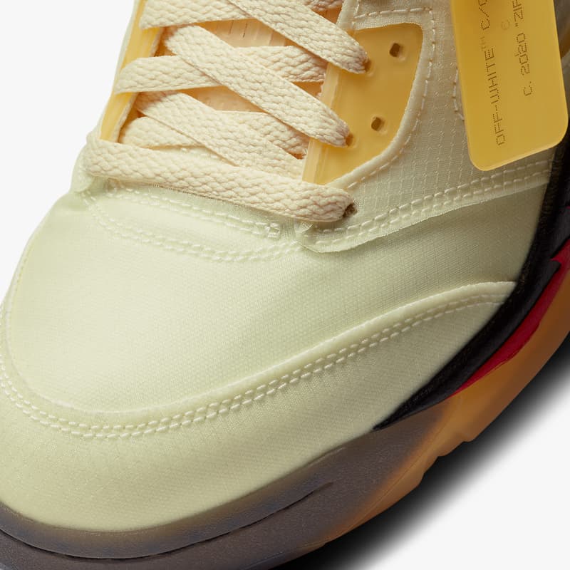 オフホワイトxエアジョーダン5“セイル”のオフィシャルイメージが公開 Off-White™ x Air Jordan 5 "Sail" Official Images