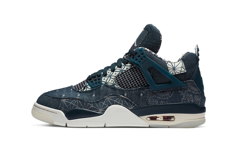 和柄を贅沢に使用した話題のエア ジョーダン 4 “刺し子”が遂にリリース Official Images of the Air Jordan 4 "Sashiko" Release