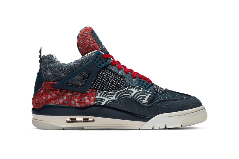 和柄を贅沢に使用した話題のエア ジョーダン 4 “刺し子”が遂にリリース Official Images of the Air Jordan 4 "Sashiko" Release