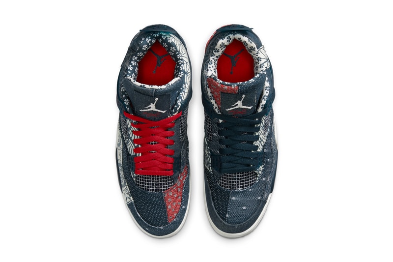 和柄を贅沢に使用した話題のエア ジョーダン 4 “刺し子”が遂にリリース Official Images of the Air Jordan 4 "Sashiko" Release