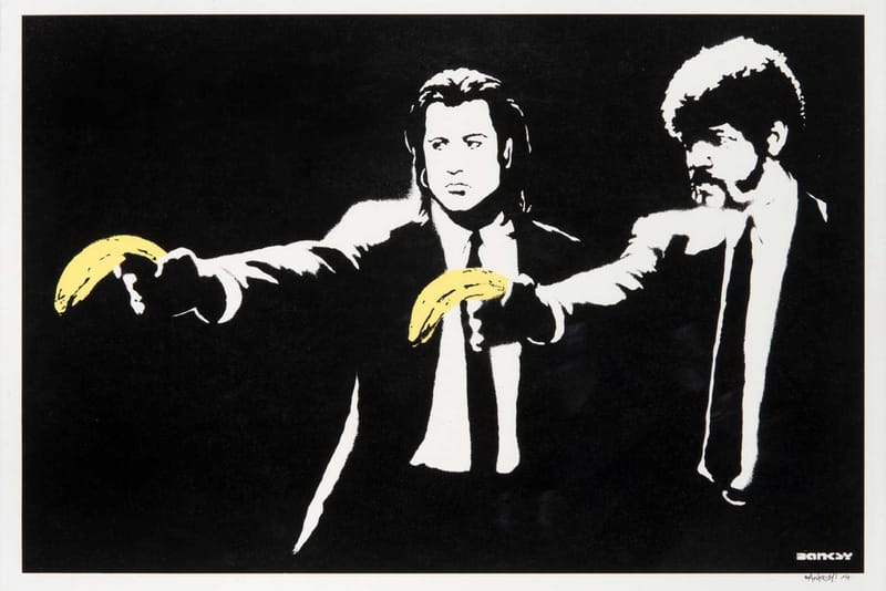 Banksy の人気グラフィティ “Pulp Fiction” のプリント版が1,700万円で落札