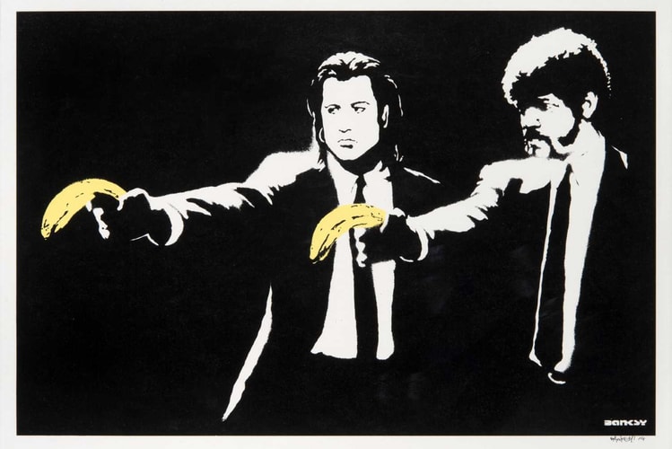 Banksy の人気グラフィティ “Pulp Fiction” のプリント版が1,700万円で落札