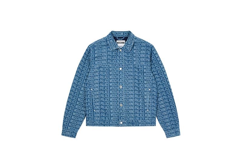 パレス スケートボード palace skateboards とモスキーノ moschino による初コラボが実現  moschino palace skateboards collection collaboration shearling jackets puffers denim hoodies t shirts release fall winter 2020 milk carton duck logo shirt jeans jacket motorcycle bell helmet jeremy scott