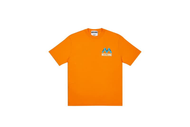 パレス スケートボード palace skateboards とモスキーノ moschino による初コラボが実現  moschino palace skateboards collection collaboration shearling jackets puffers denim hoodies t shirts release fall winter 2020 milk carton duck logo shirt jeans jacket motorcycle bell helmet jeremy scott