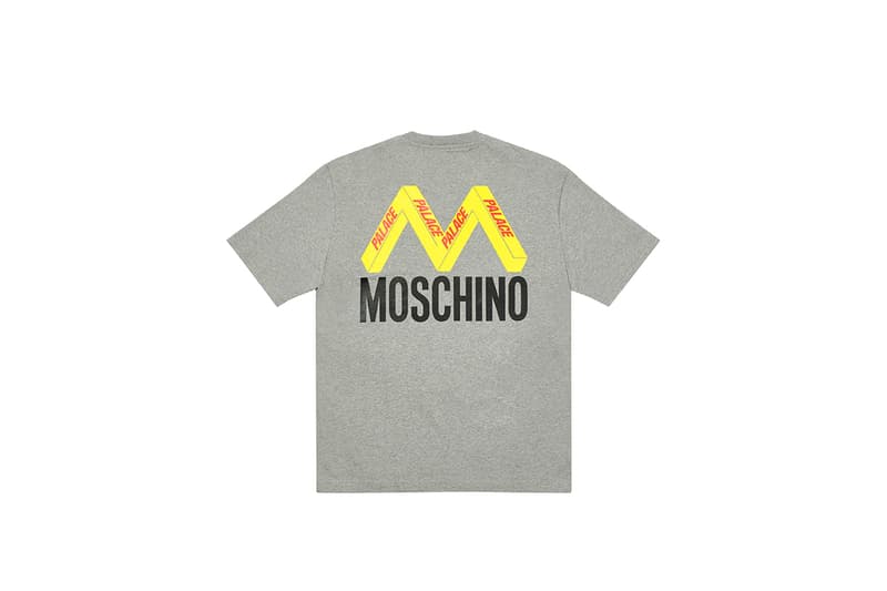 パレス スケートボード palace skateboards とモスキーノ moschino による初コラボが実現  moschino palace skateboards collection collaboration shearling jackets puffers denim hoodies t shirts release fall winter 2020 milk carton duck logo shirt jeans jacket motorcycle bell helmet jeremy scott
