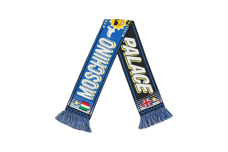 パレス スケートボード palace skateboards とモスキーノ moschino による初コラボが実現  moschino palace skateboards collection collaboration shearling jackets puffers denim hoodies t shirts release fall winter 2020 milk carton duck logo shirt jeans jacket motorcycle bell helmet jeremy scott
