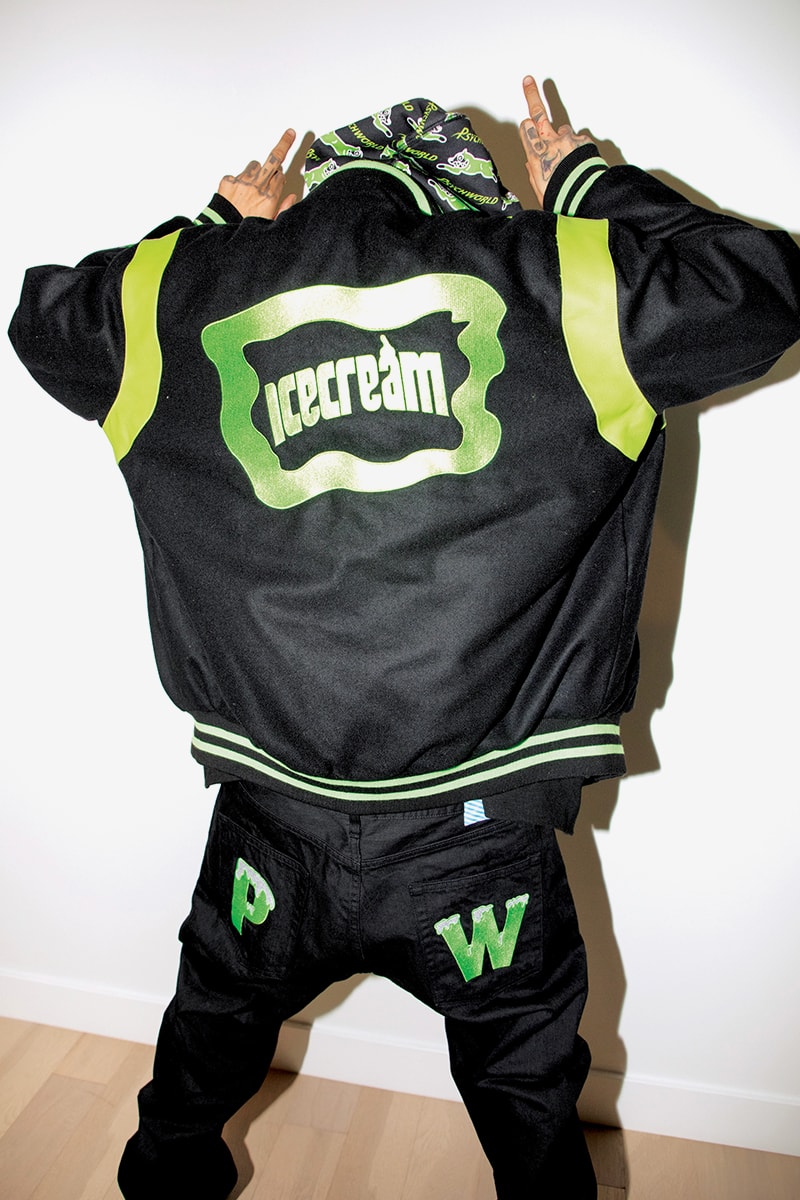  アイスクリーム x サイコワールドの限定コラボコレクションがリリース Psychworld BBC ICECREAM Collection HBX Release Info Varsity Jacket Hoodie Zip Trucker t shirt Jeans Buy Price Mask Rug
