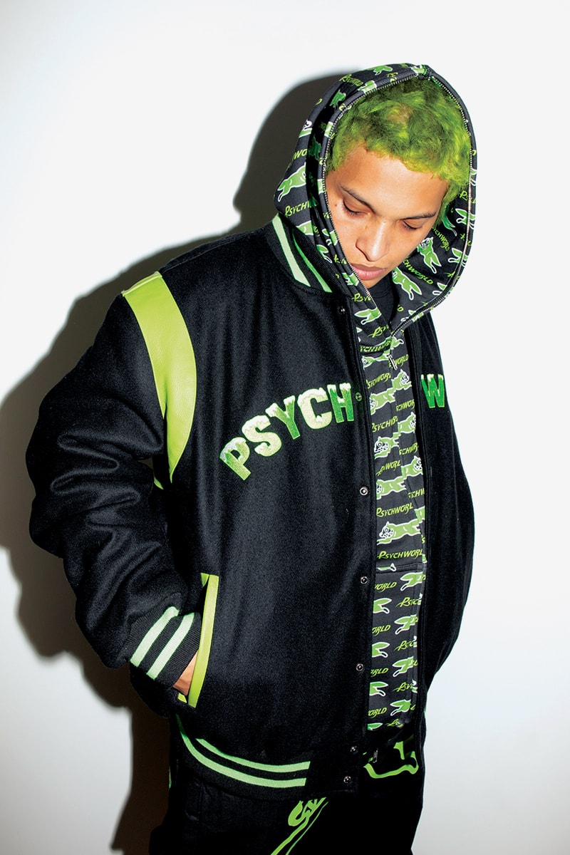  アイスクリーム x サイコワールドの限定コラボコレクションがリリース Psychworld BBC ICECREAM Collection HBX Release Info Varsity Jacket Hoodie Zip Trucker t shirt Jeans Buy Price Mask Rug