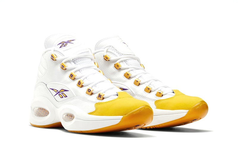 コービーブライアントの着用したリーボック クエッションがリリース 発売 reebok question mid yellow toe FX4278 release date info price store list buying guide photos white yellow thread ultra violet allen iverson kobe bryant pe