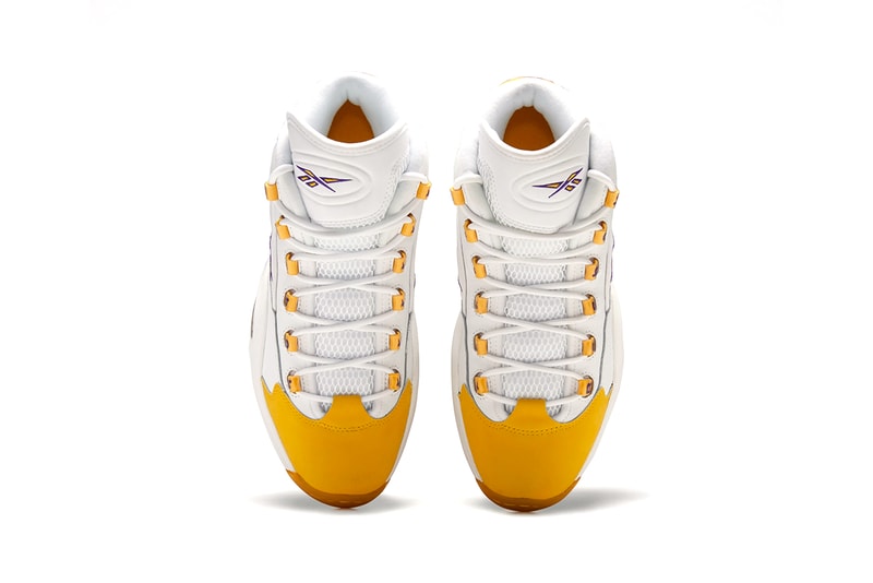 コービーブライアントの着用したリーボック クエッションがリリース 発売 reebok question mid yellow toe FX4278 release date info price store list buying guide photos white yellow thread ultra violet allen iverson kobe bryant pe