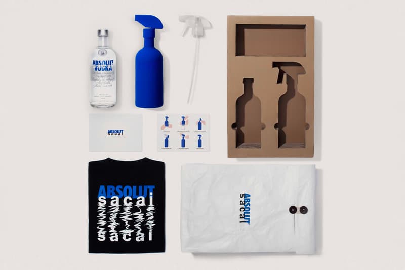サカイがスウェーデンのウォッカブランド アブソルートとのコラボボトルセットを発表 sacai x absolut Limited Edition Bottle Set Unveil