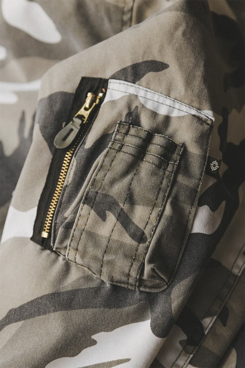 ラフシモンズのボディとして使用されたMA-1が復刻リリース FOSTEX GARMENTS Reproduction Vintage Wash Camo MA-1 Bomber Jacket HBX Exclusive Release Raf Simons Riot Fall Winter 2001 