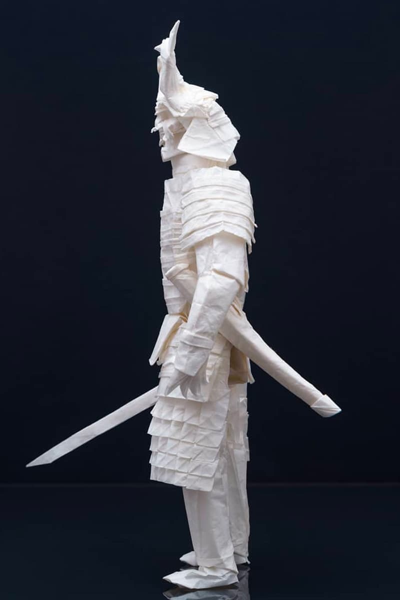 フィンランド人折り紙アーティストが50時間かけて1枚の紙から鎧武者を制作 Juho Könkkölä Samurai Origami Info Wenzhou Paper Finnish paper art sculpting Japan folding 