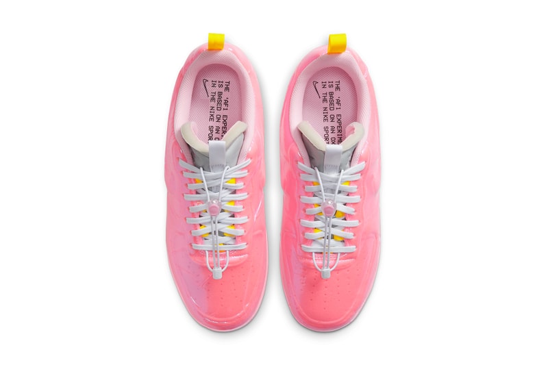 真空パックされたようなナイキエアフォース1ローレーサーピンクが登場 nike n 354 air force 1 low experimental racer pink release info