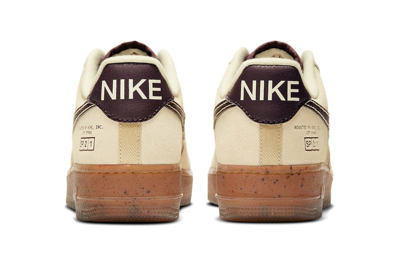 焙煎されたナイキ エア フォース 1“コーヒー” がリリース間近 nike air force 1 low coffee dd5227 234 release menswear streetwear sneakers trainers runners kicks footwear mahogany ivory cream shoes swoosh spring summer 2021 ss21