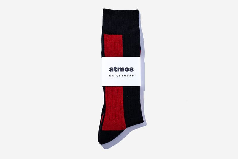 アトモスとシックストックスがAJ1 “ブレッド”のカラーを配した斬新なコラボソックスを発売 atmos and CHICSTOCKS collab for socks inspired by AIR JORDAN 1 MID "BRED" 