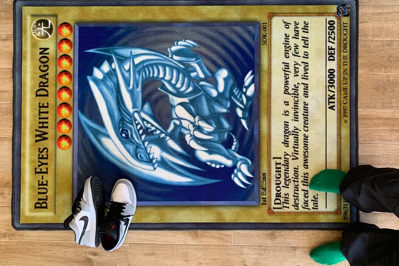 初期版の“青眼の白龍”を忠実に再現したラグが登場 Drought Yu-Gi-Oh! Blue Eyes White Dragon Rug Release Info Buy Price