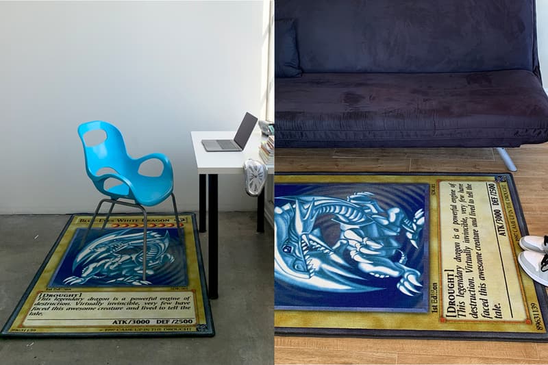 初期版の“青眼の白龍”を忠実に再現したラグが登場 Drought Yu-Gi-Oh! Blue Eyes White Dragon Rug Release Info Buy Price
