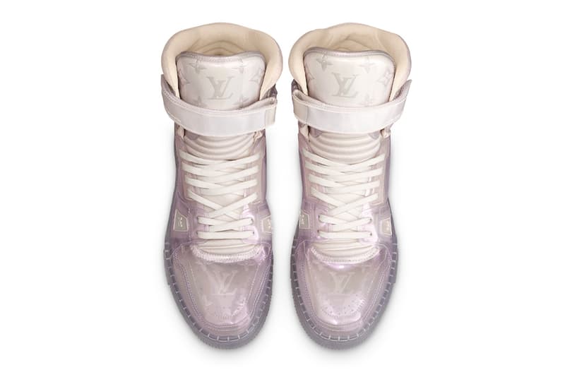 プリズムカラーのクリア素材を纏ったLV ハイトップ トレイナーの新作が登場 Louis Vuitton LV Trainer Sneaker Virgil Abloh release info