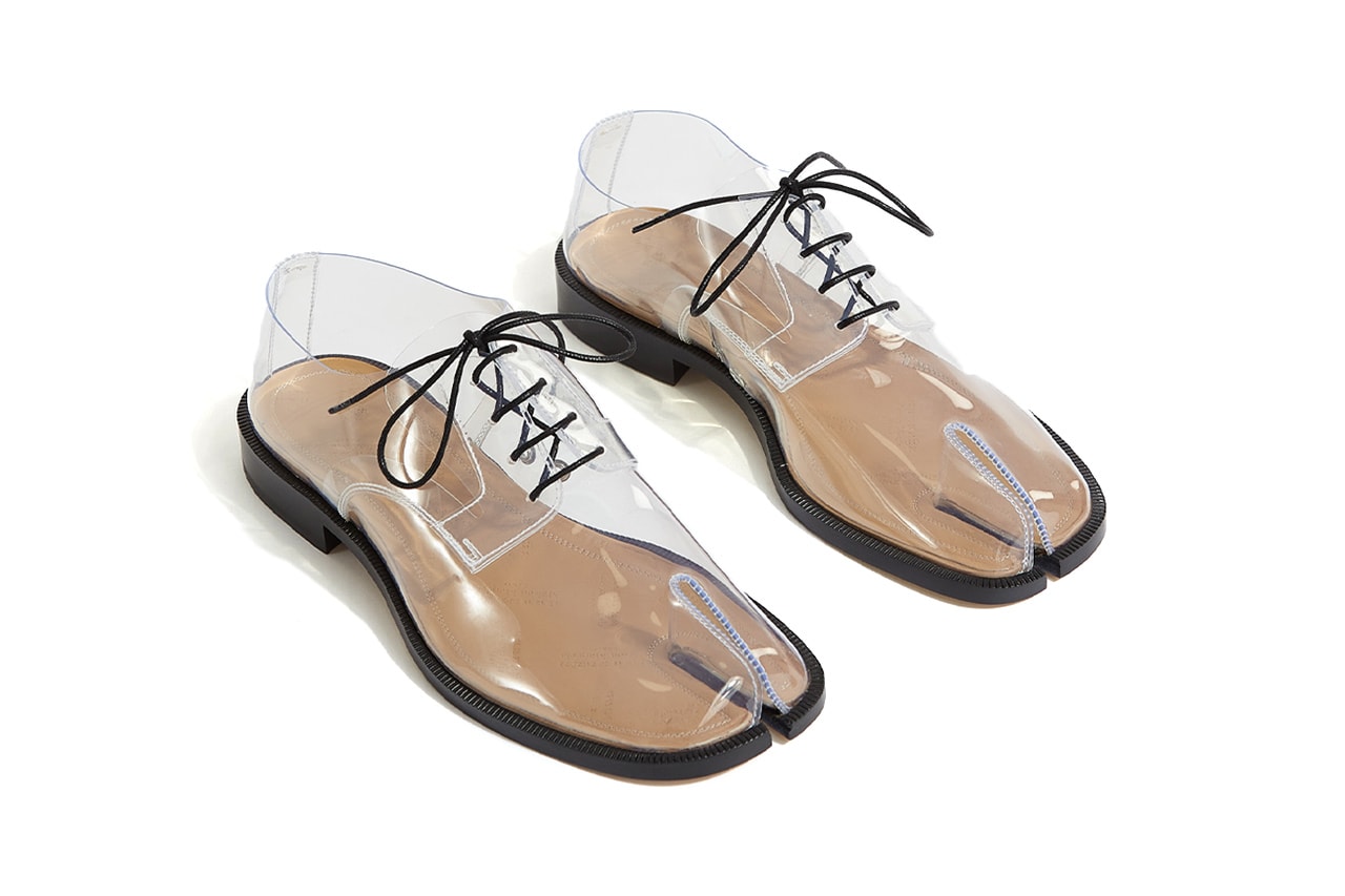 メゾンマルジェラからクリア素材のタビレースアップシューズが登場 Maison Margiela Lace-Up Transparent Tabi shoes see through release info