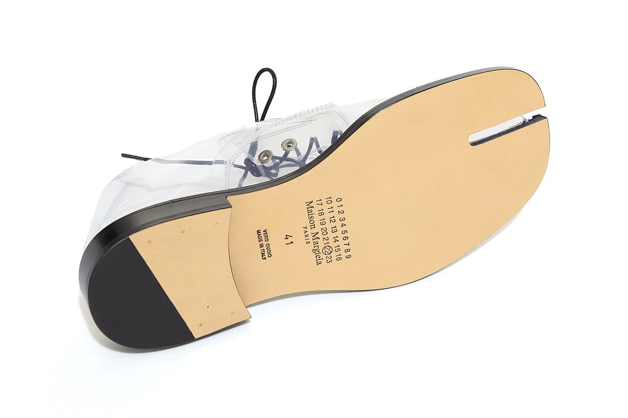 メゾンマルジェラからクリア素材のタビレースアップシューズが登場 Maison Margiela Lace-Up Transparent Tabi shoes see through release info