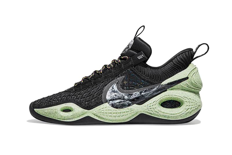 ナイキ史上最もサステナブルなバッシュ Cosmic Unityが登場 nike move to zero sustainable basketball sneaker green glow amalgam space hippie details recycled materials plastic buy cop purchase