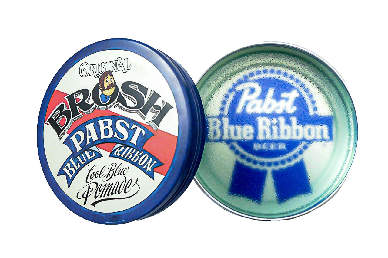 ブロッシュ パブスト ブルー リボン 老舗アメリカンビール Pabst blue Ribbon と男性用ヘアブランド BROSH のコラボプロダクトが発売