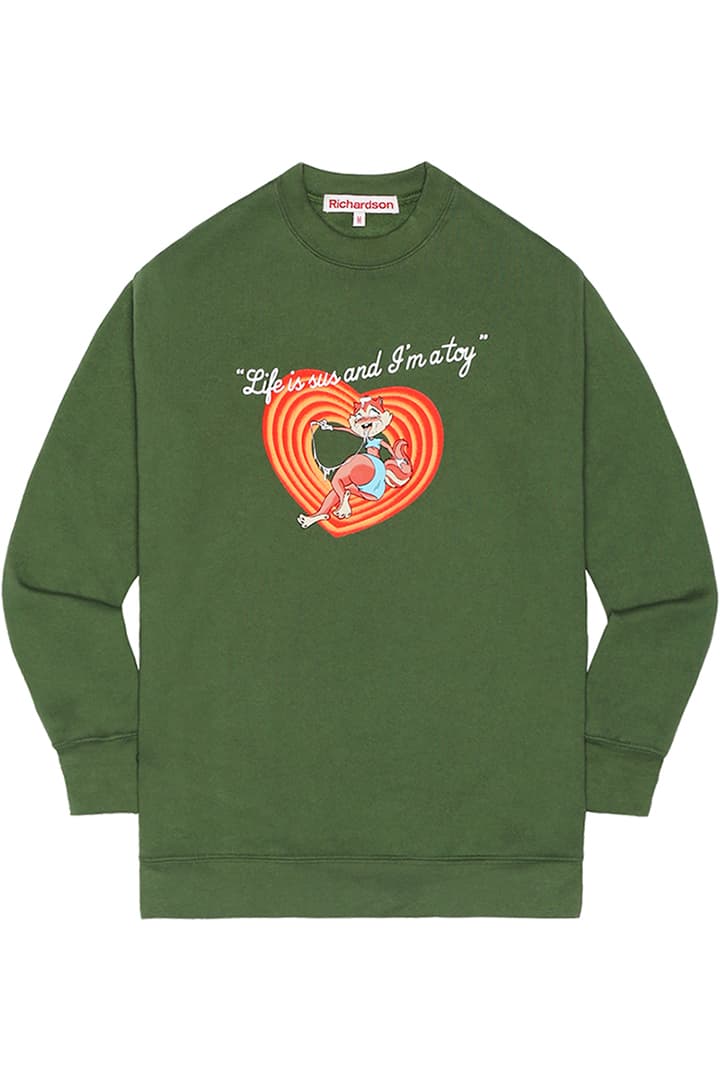 リチャードソンがバレンタインデーに向けたカプセルコレクションを発売 richardson valentines day capsule collection sweater jumper crewneck t shirt army green black ana foxx erotica magazine streetwear clothing motel heart looney tunes cartoon character