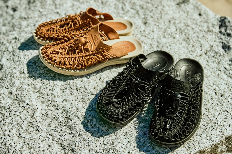 エンジニアドガーメンツ x キーンのコラボフットウェア第2弾が発売 Engineered Garments x Keen Uneek Slide SS21 collaboration premium leather spring summer 2021 nepenthes sandal release date info buy nepenthes 