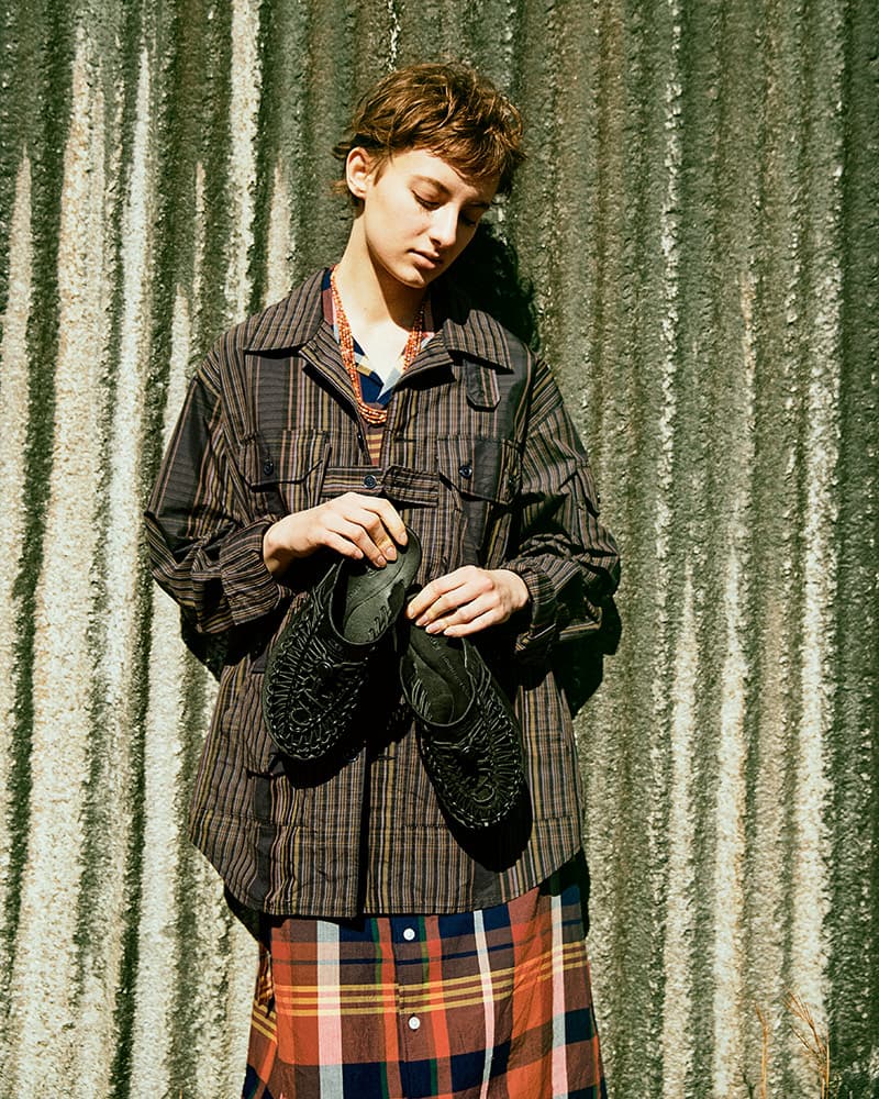 エンジニアドガーメンツ x キーンのコラボフットウェア第2弾が発売 Engineered Garments x Keen Uneek Slide SS21 collaboration premium leather spring summer 2021 nepenthes sandal release date info buy nepenthes 