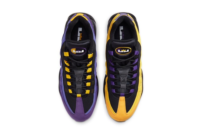 ナイキ エアマックス95 Nike からレブロン・ジェームズの功績を称えるレイカーズカラーの Air Max 95 が登場 lebron james nike air max 95 la lakers black white amarillo court purple  CZ3624 001 release date info store list buying guide price photos achievements 