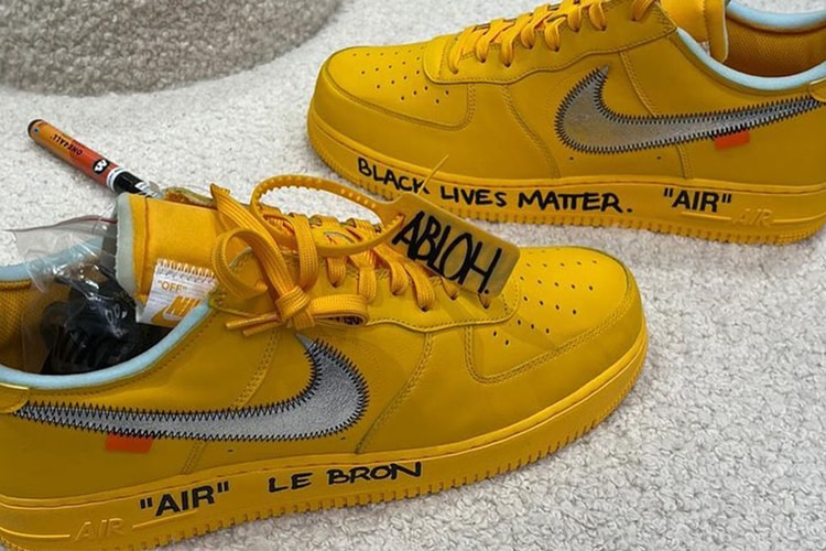 レブロン・ジェームズ のために製作されたレイカーズカラーの Off-White™️ x Nike Air Force 1 がお披露目